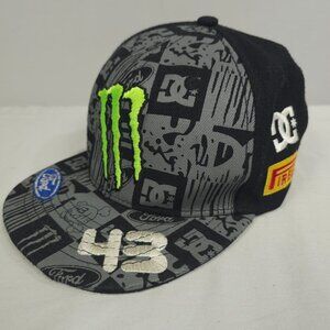 Monster Ken Block Hat Men Snapback Cap 6 3/4  XS Adjustable DC Ford Racing